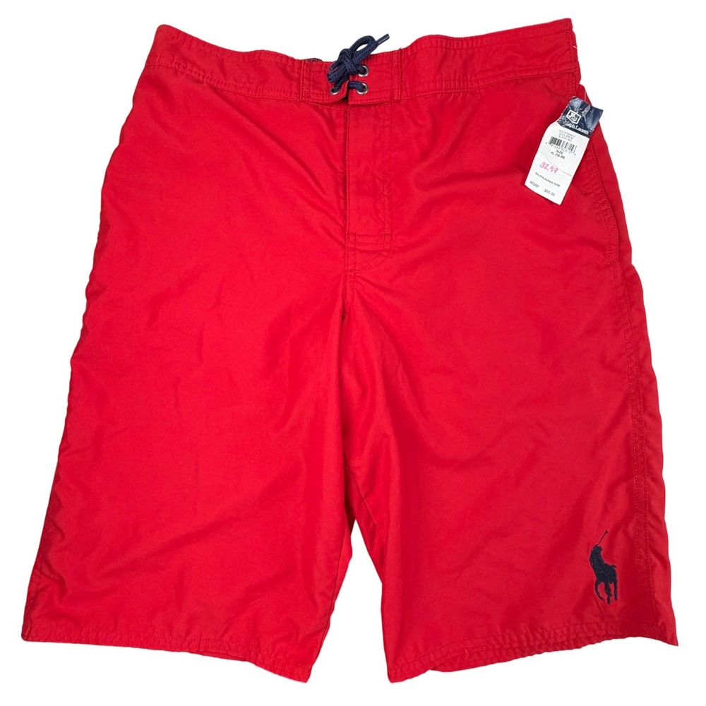 Polo Ralph‎ Lauren Swim Trunks Boys XL 18-20 Red Board Shorts NWT